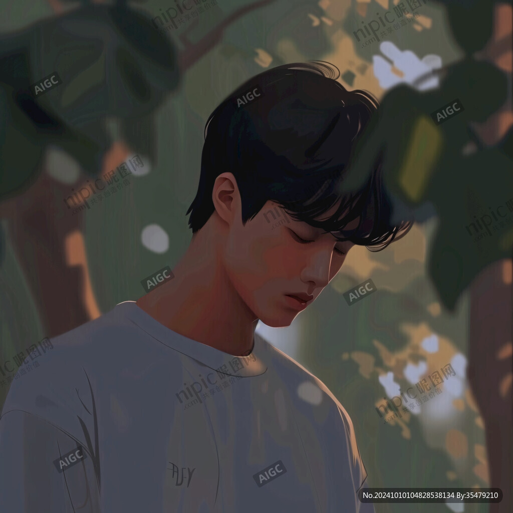 男生頭像插畫