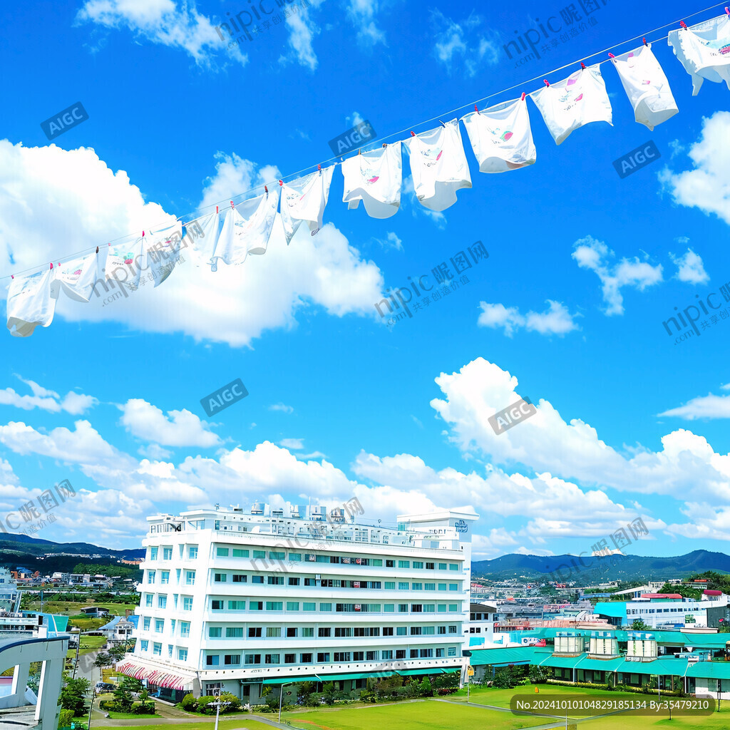 藍(lán)天白云鳥兒歡樂(lè)校園