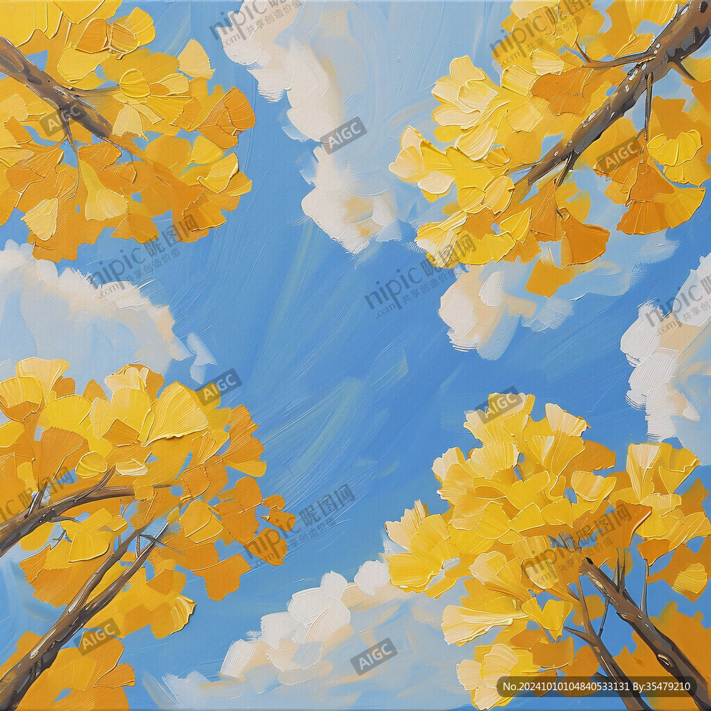銀杏樹背景畫