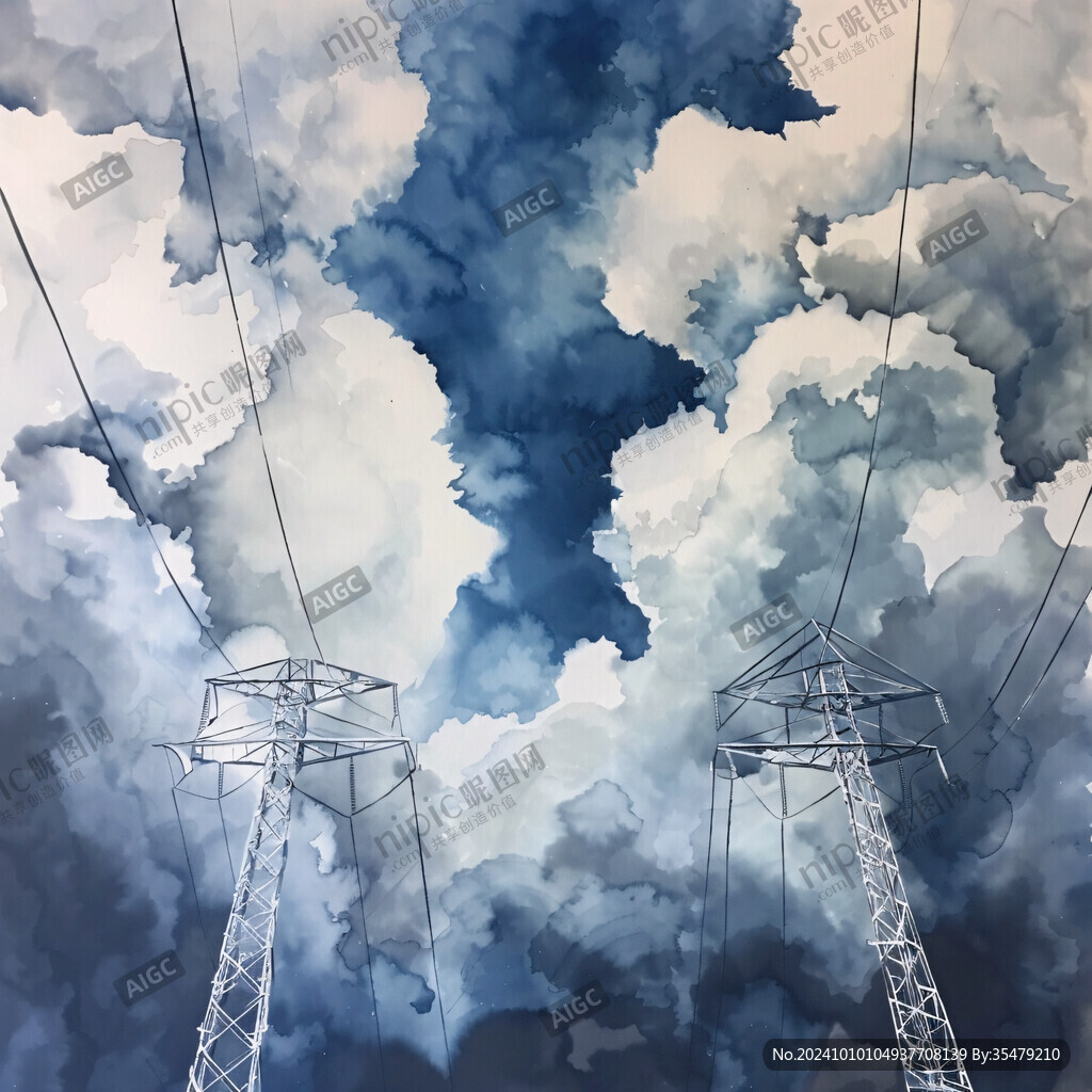 天空裝飾畫水彩