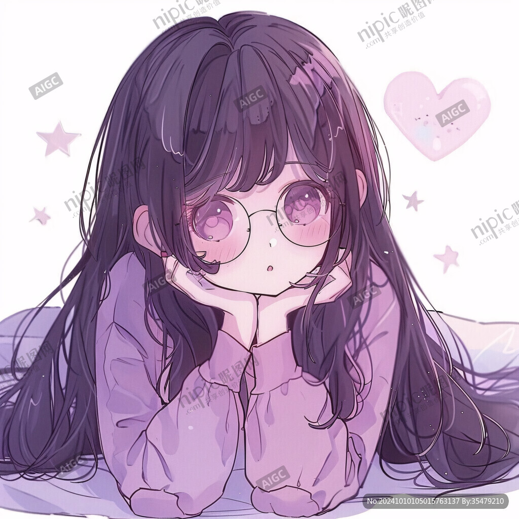 戴眼鏡女孩插畫