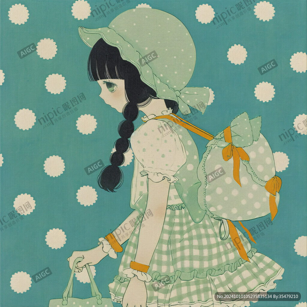 女孩插圖素材精品插畫