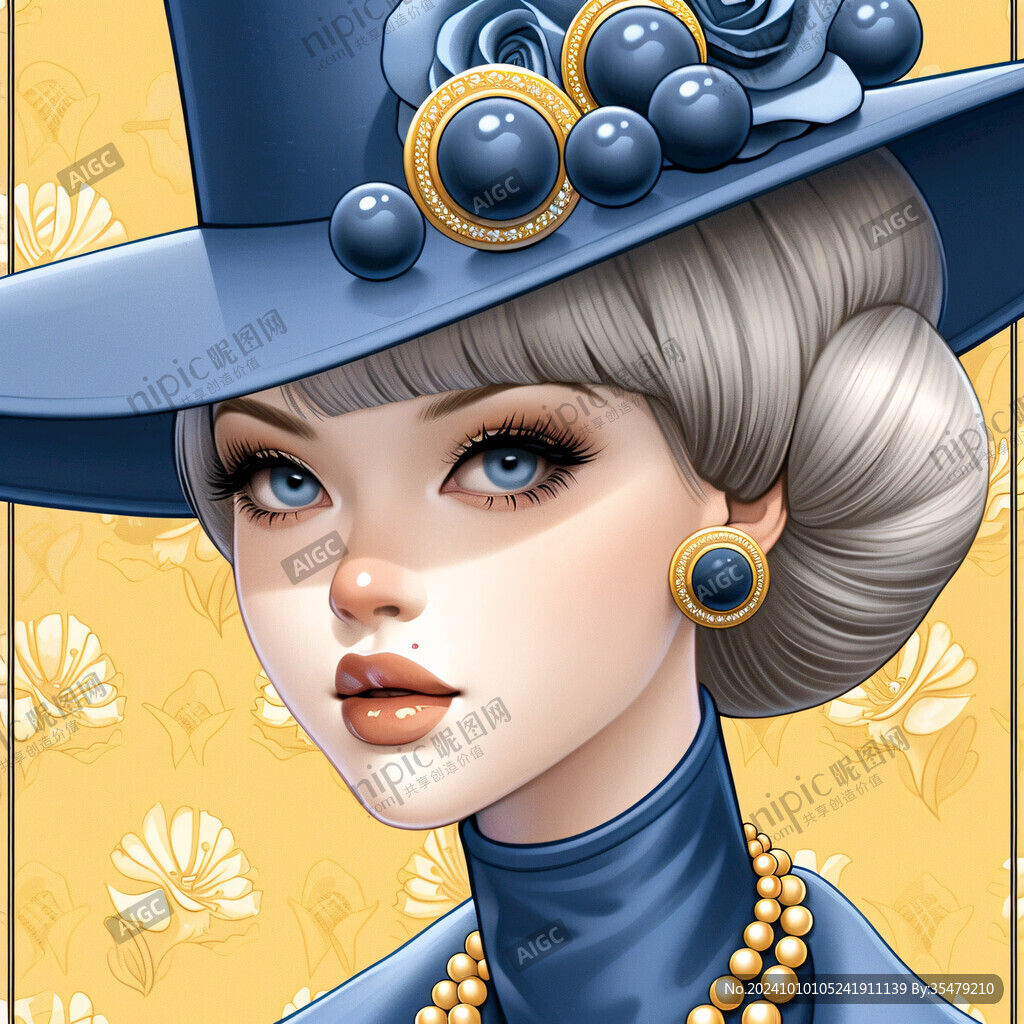潮流插畫美女人物插畫