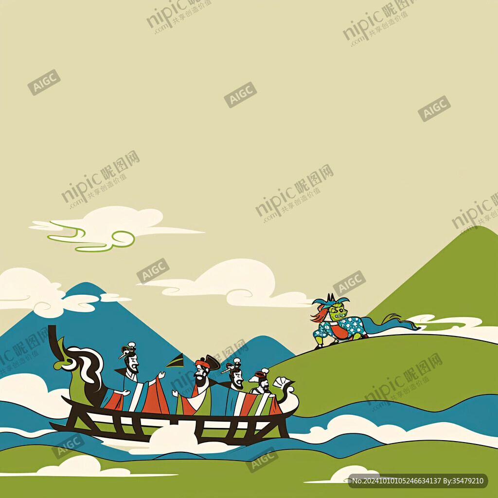 賽龍舟插畫
