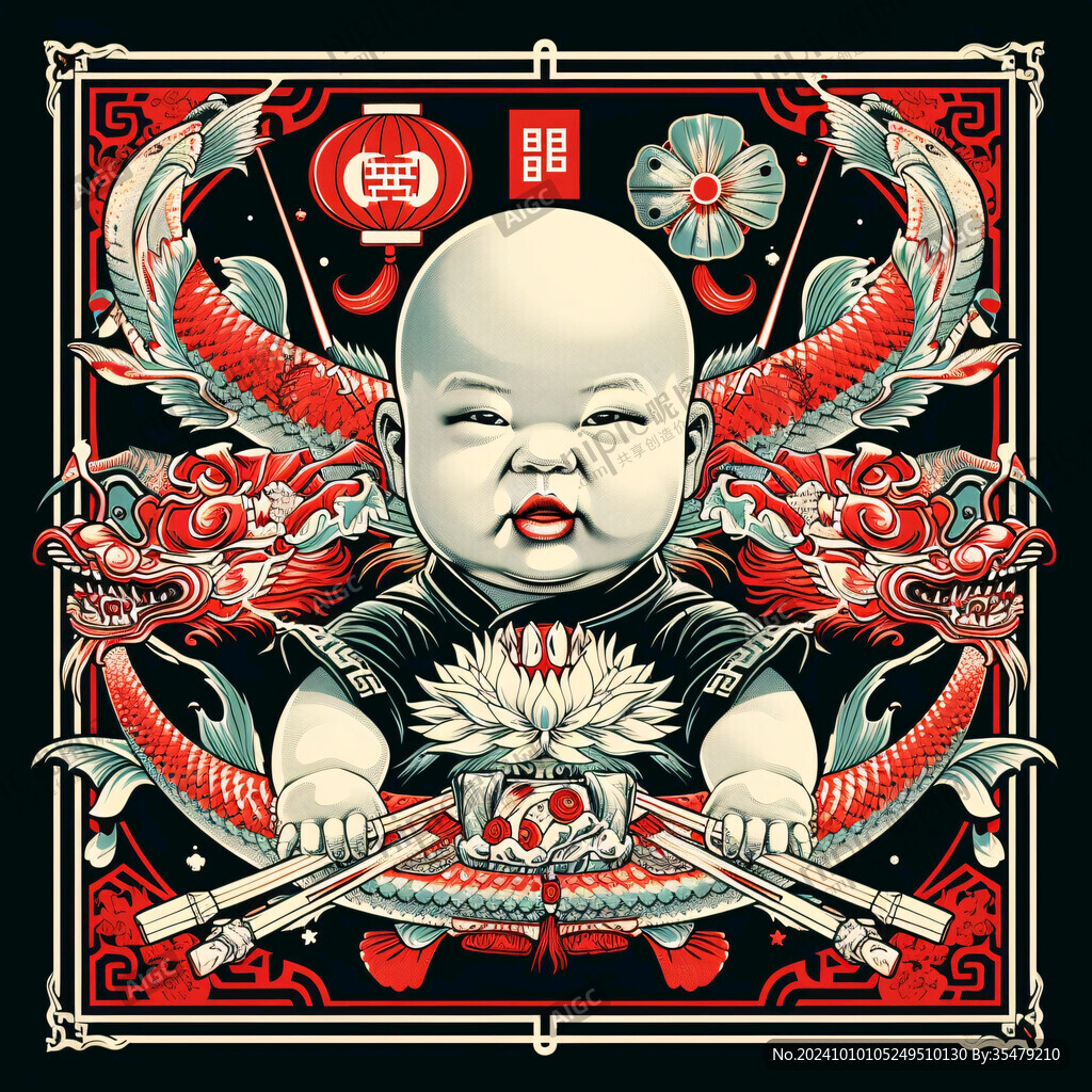 國(guó)潮招財(cái)童子