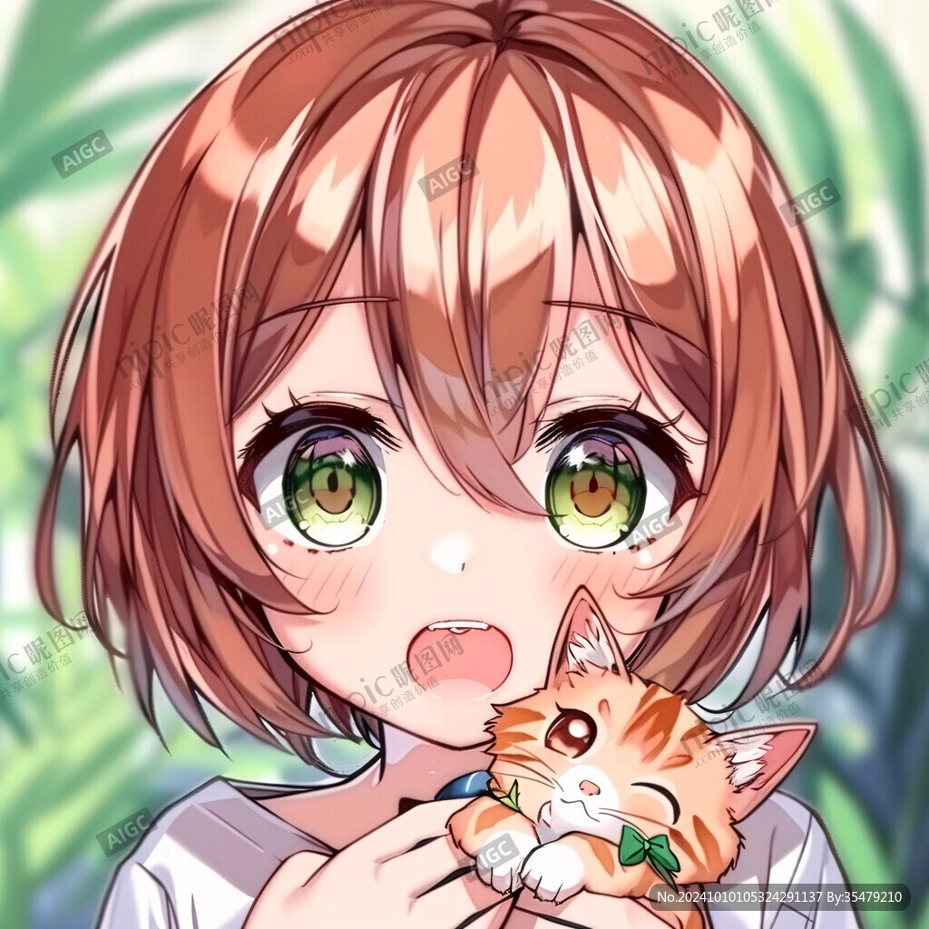 抱貓少女