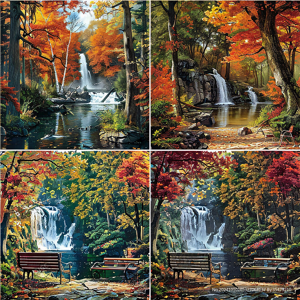瀑布3d立體地畫地貼