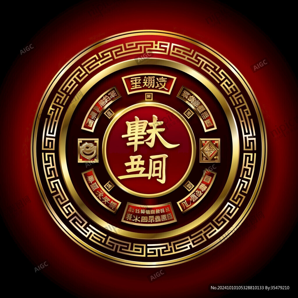 黃金萬兩圓形字