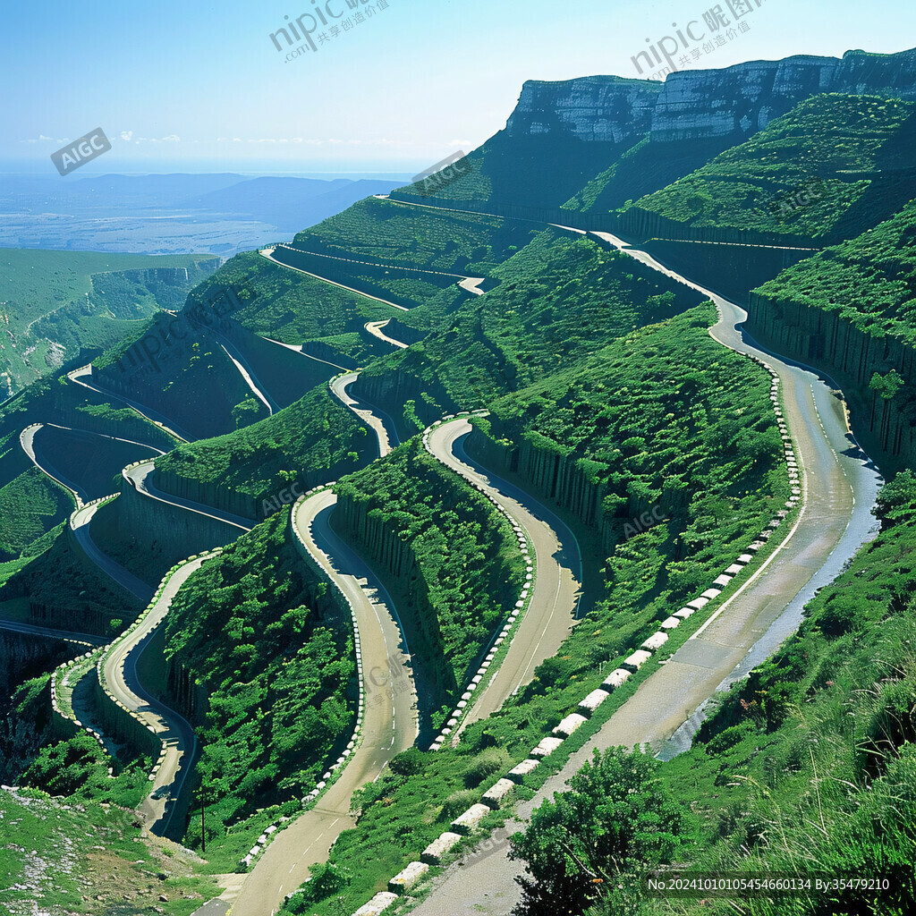 曲折公路蜿蜒公路