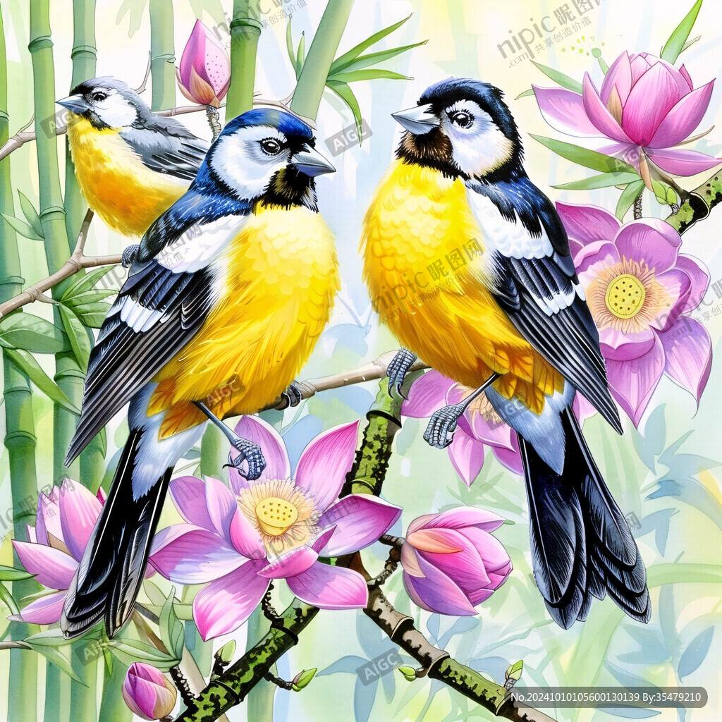 花鳥繪畫鳥類圖片畫