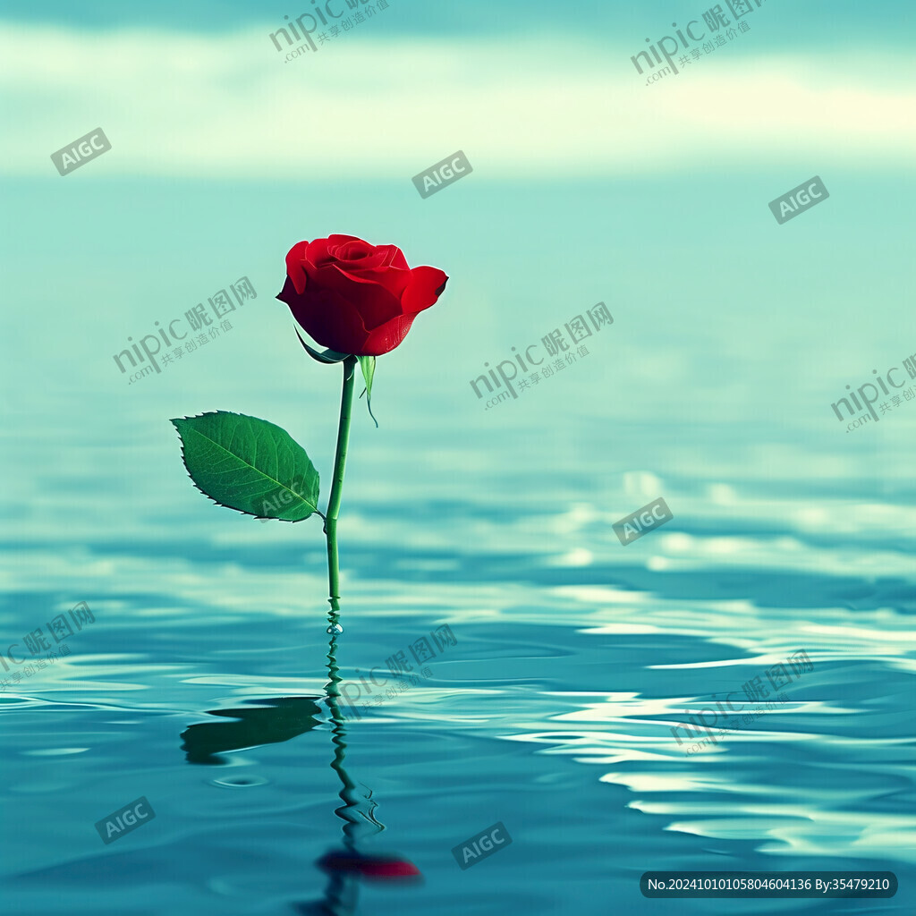水中倒影玫瑰花
