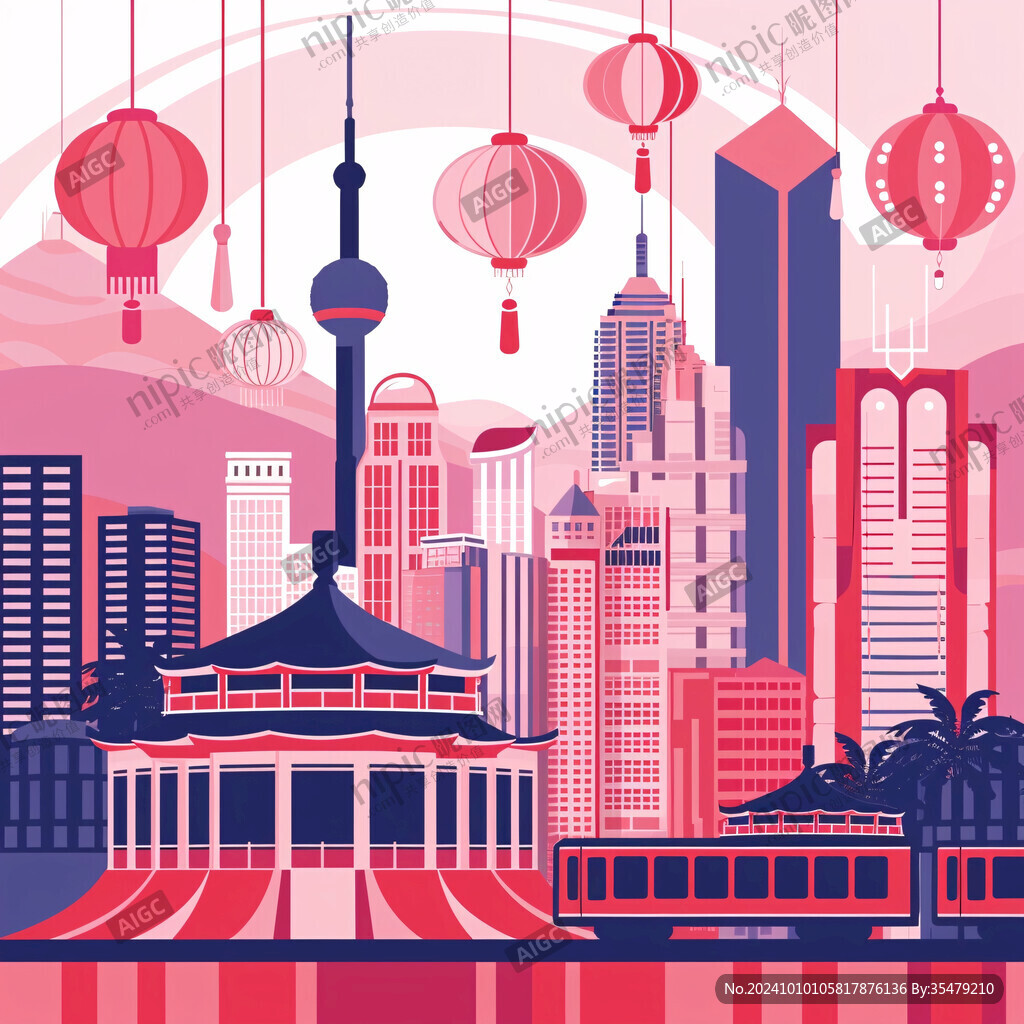 港澳臺城市建筑插畫