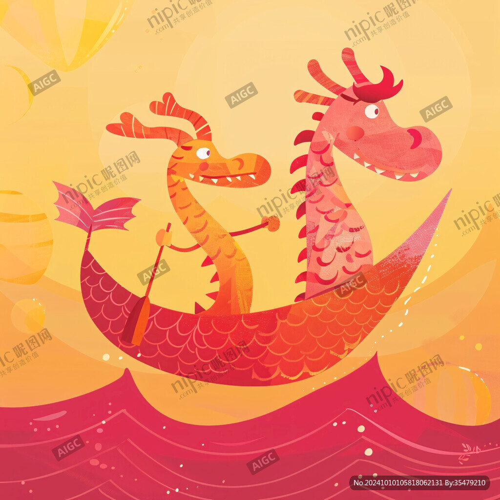龍年扁平風(fēng)插畫(huà)