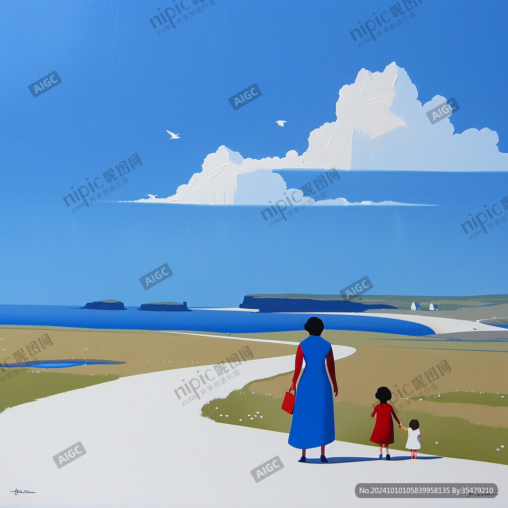 母親節(jié)噪點(diǎn)插畫(huà)海
