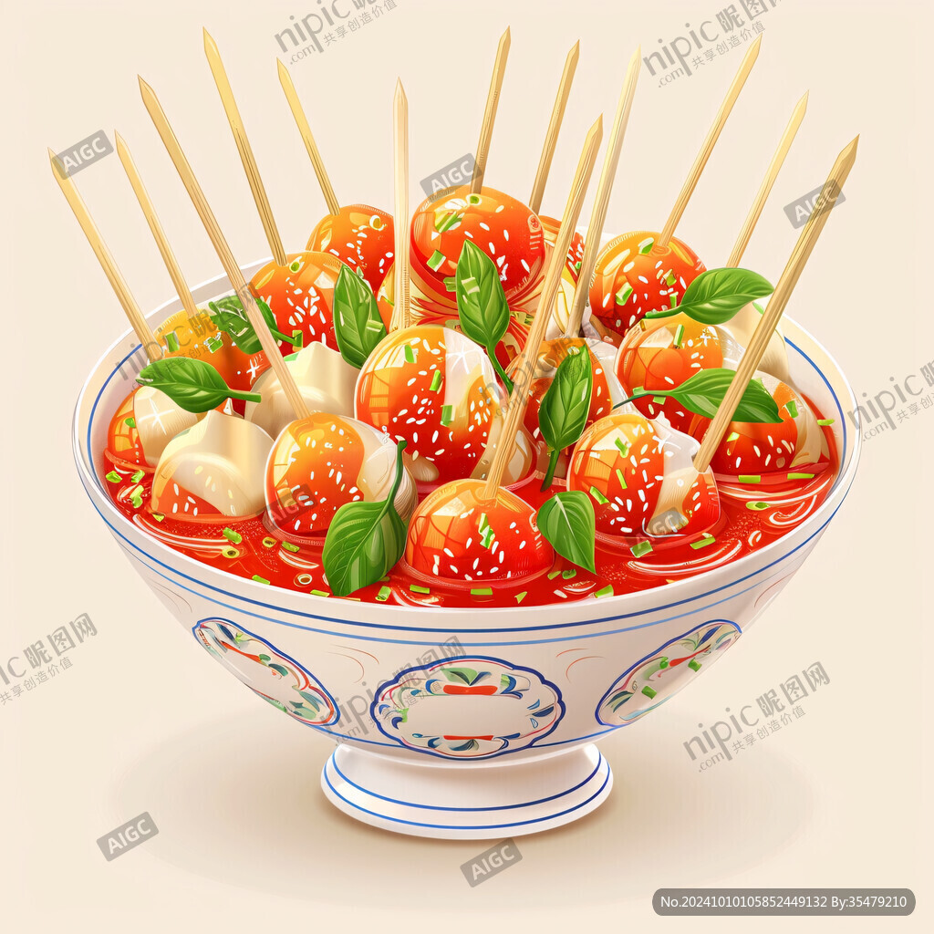 番茄雞肉丸插畫
