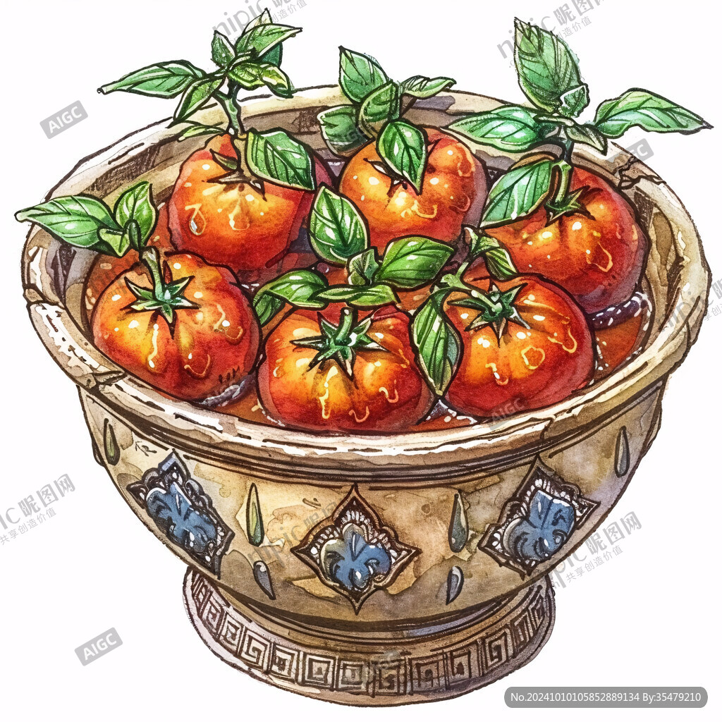磨盤柿子插畫