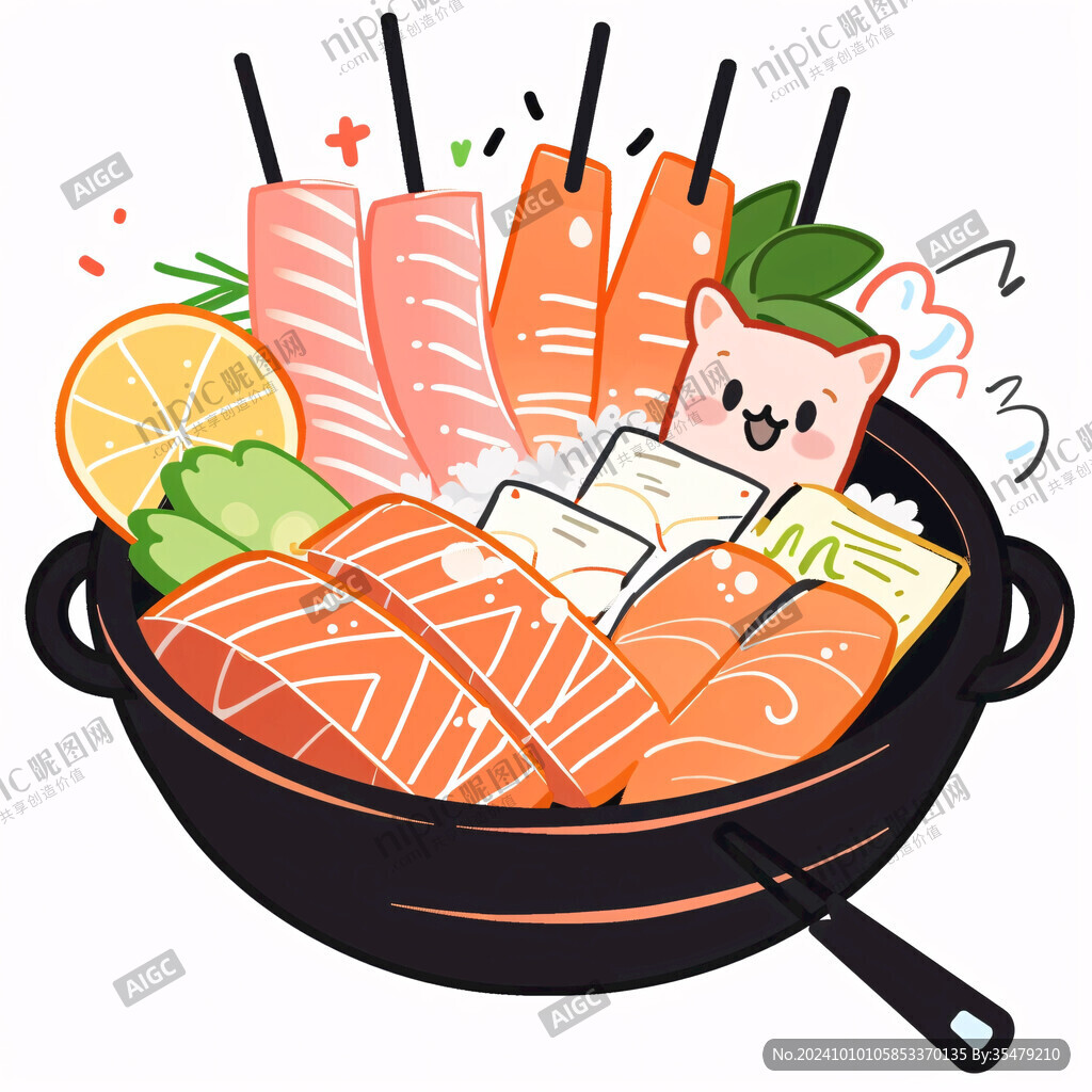 美食火鍋燒烤插畫(huà)