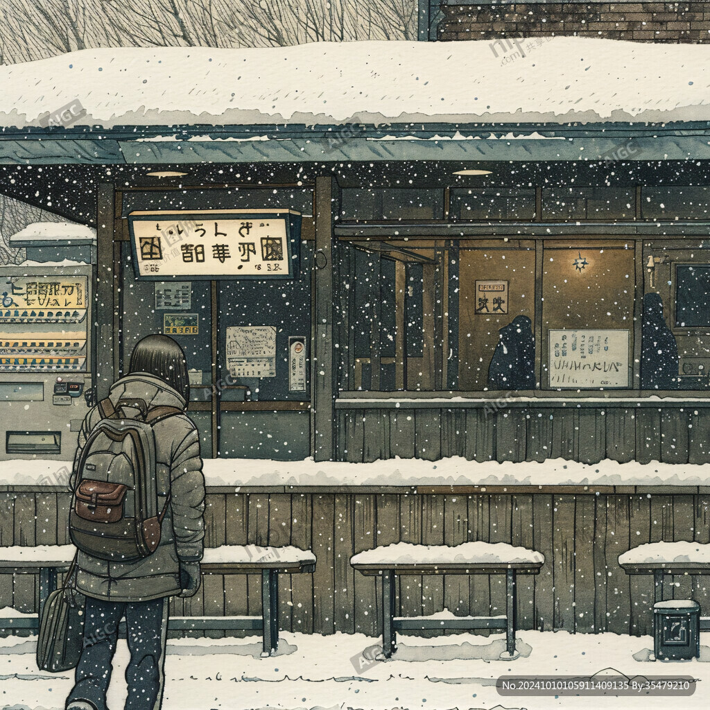 下雪的車站