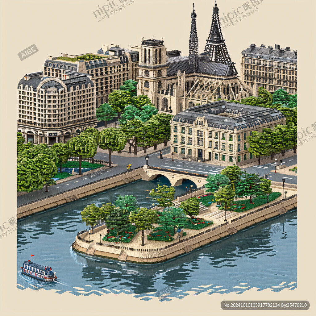 巴黎建筑插畫