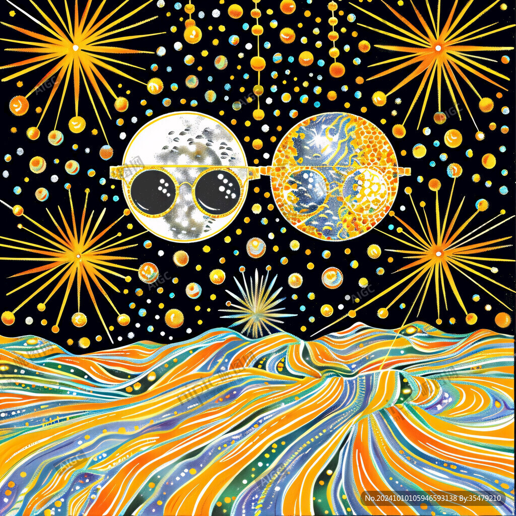 月球星空圖案