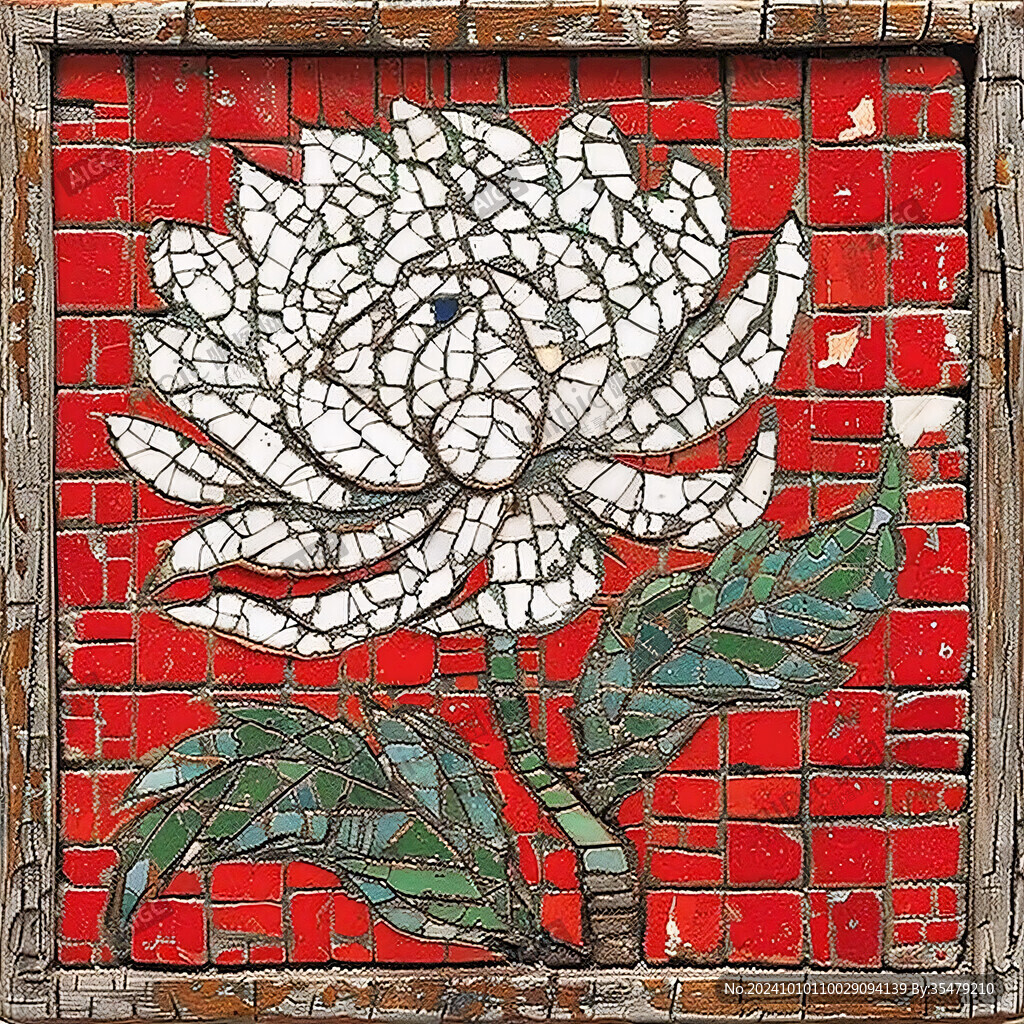 琉璃面磚龜背錦花飾