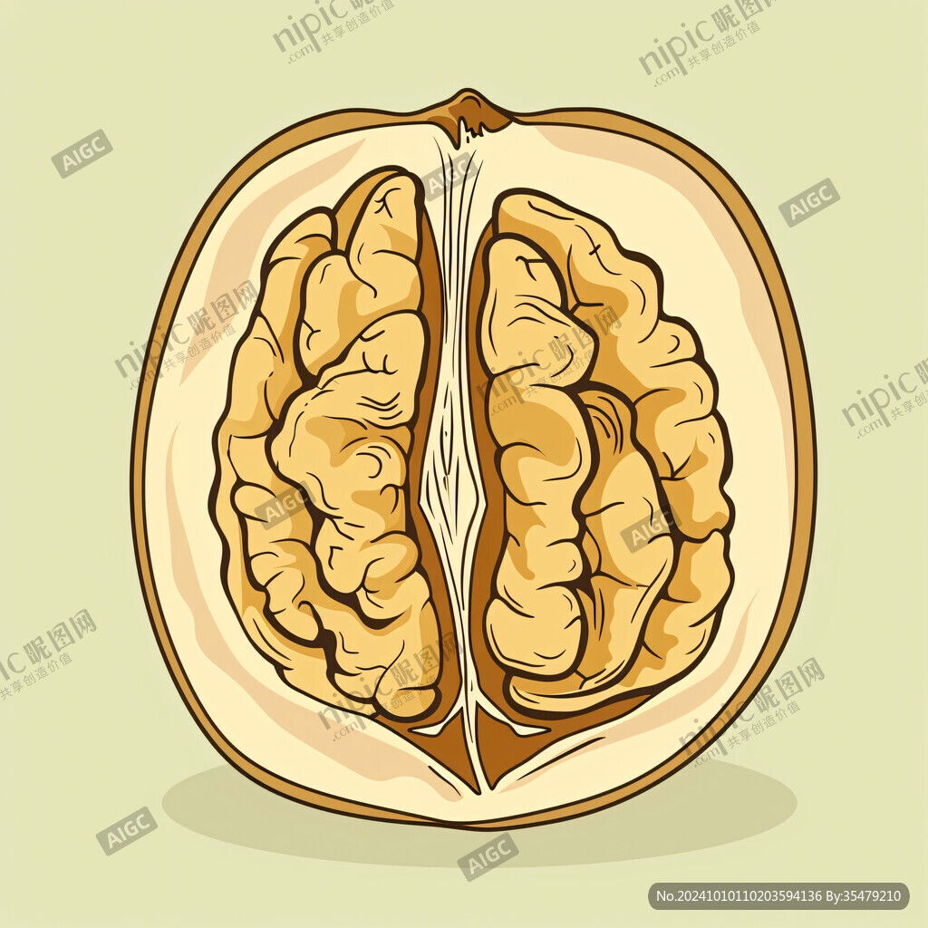 薄皮核桃插畫(huà)