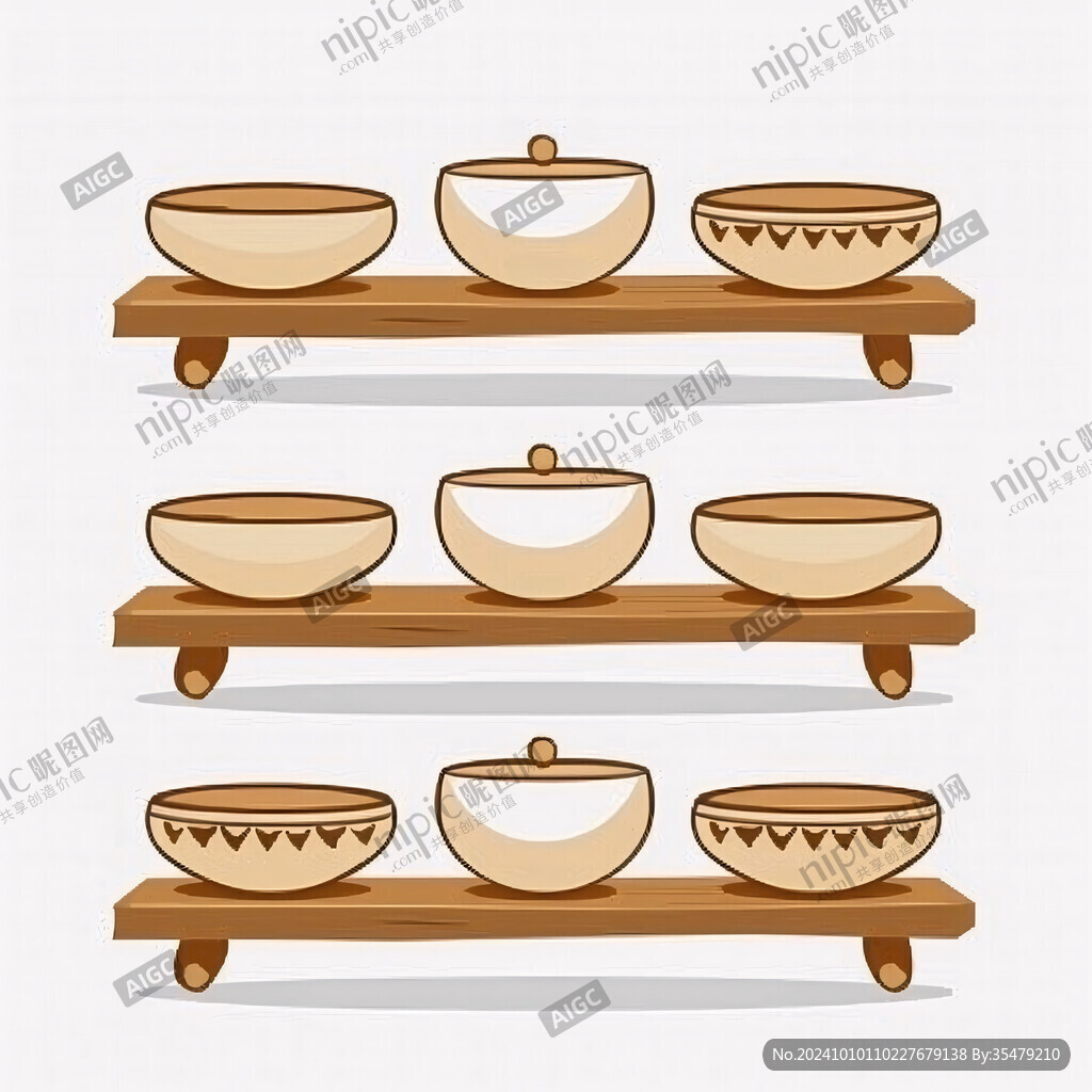 中式杯子插畫