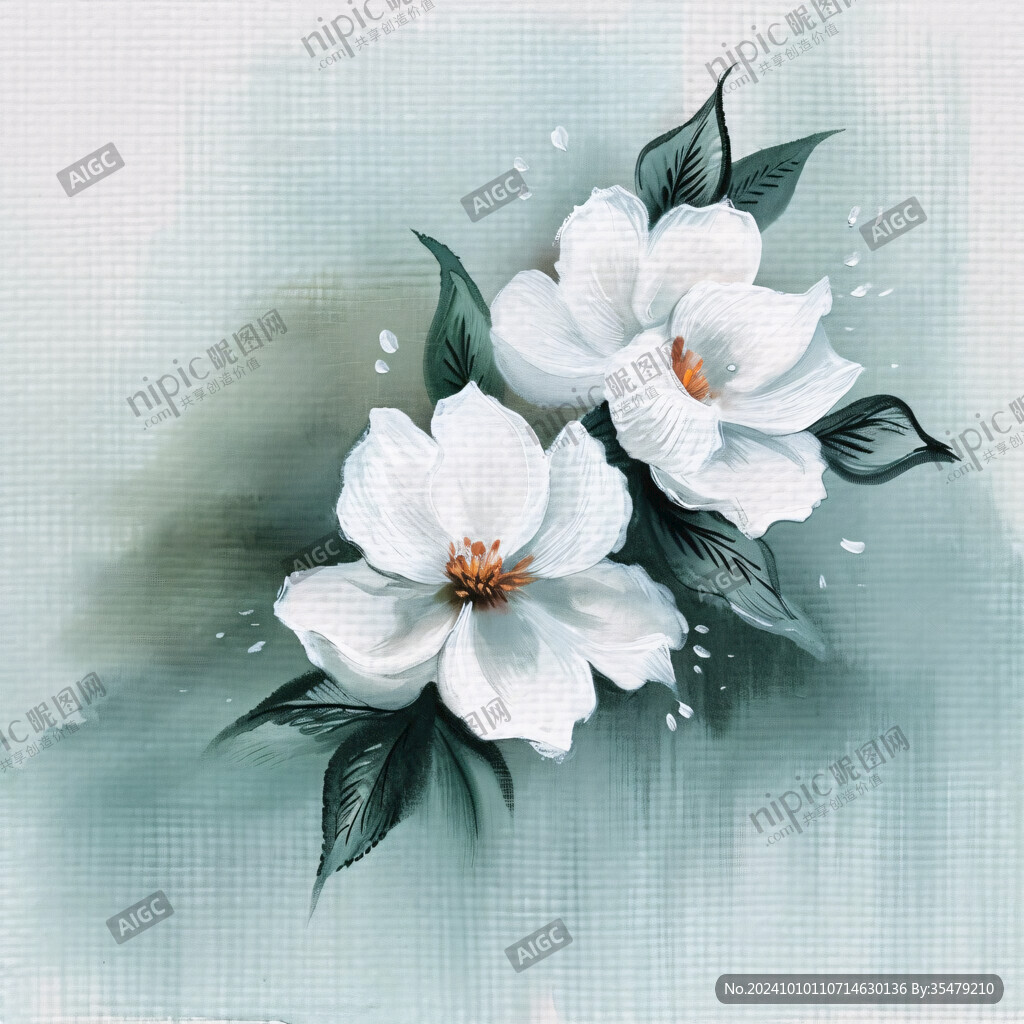 梔子花彩繪
