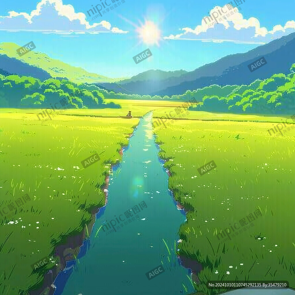 青草地小河