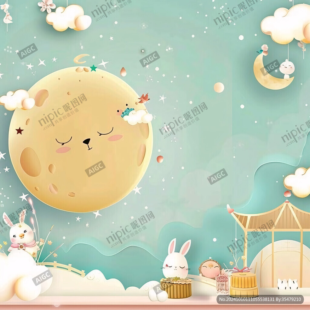 卡通月亮兔子