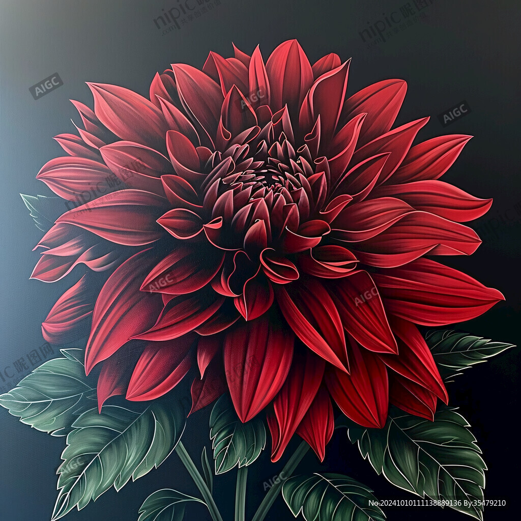 大麗花插畫