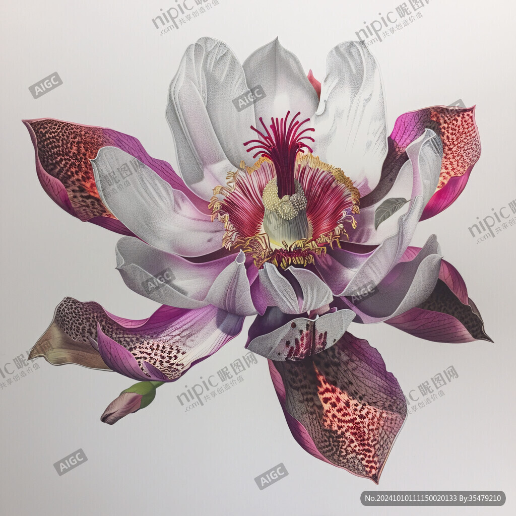 3d立體花卉荷花