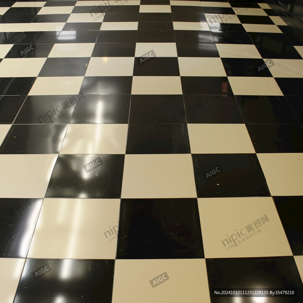 黑白棋盤格地板