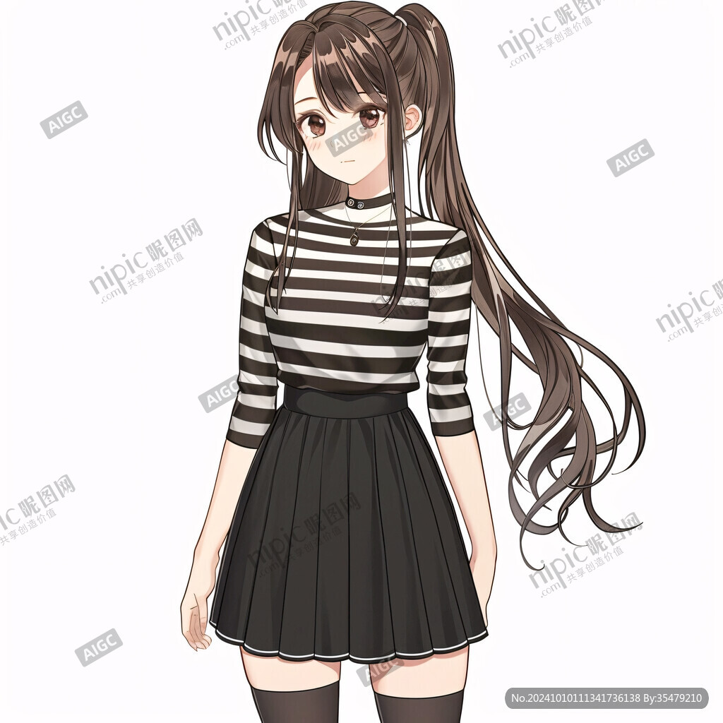 校服美女插畫