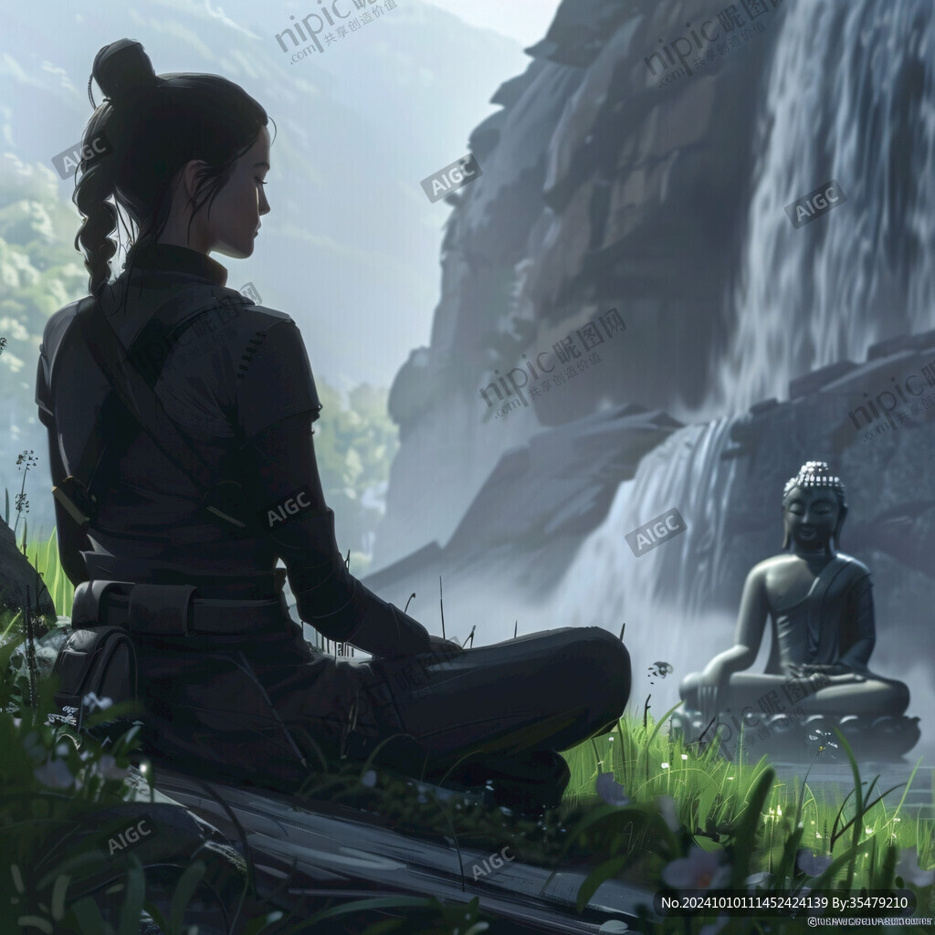玄幻做瑜伽的人物動作