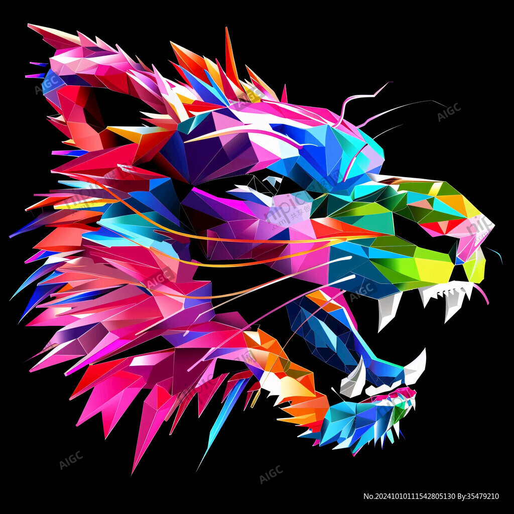原色虎頭潮流插畫(huà)
