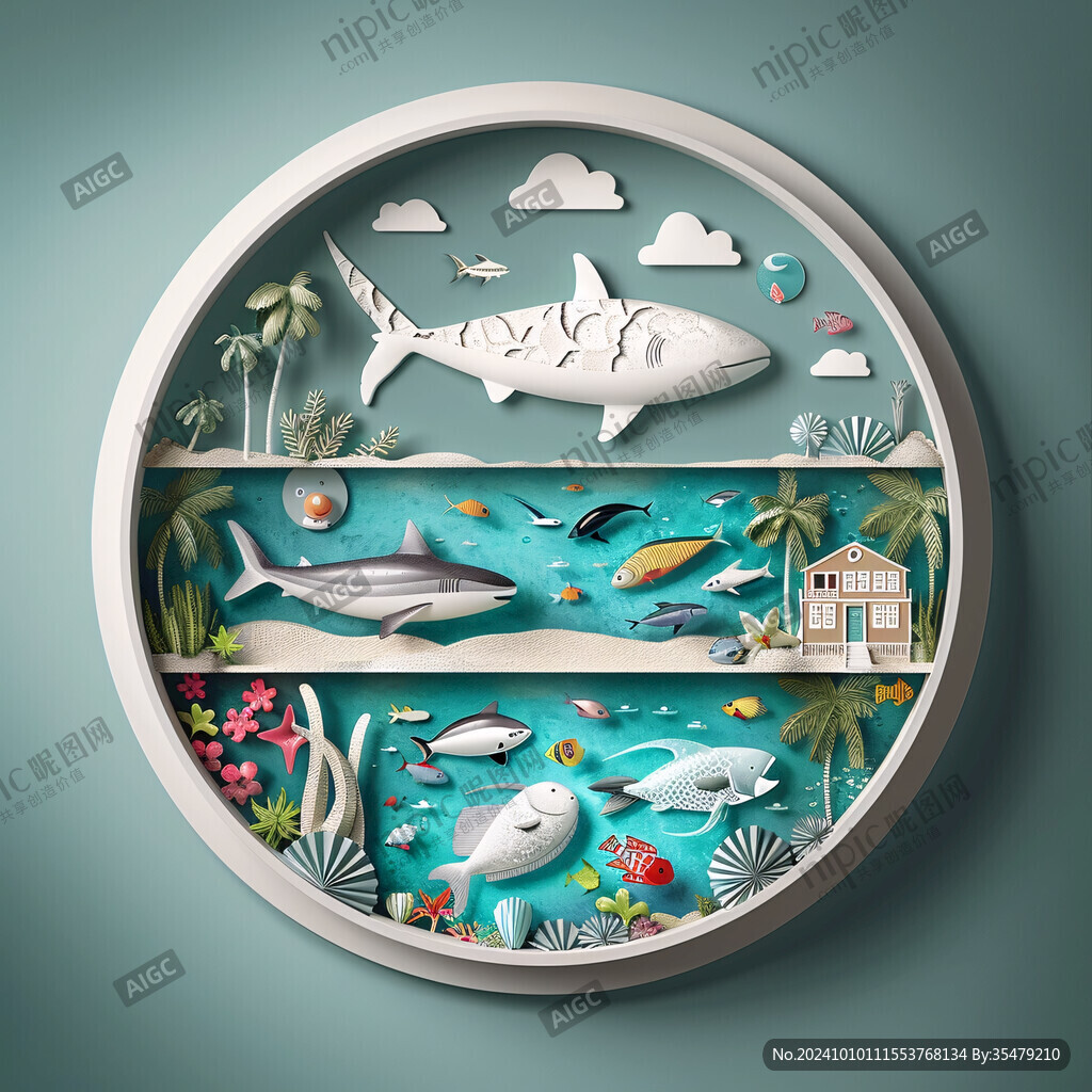 浮雕魚素材