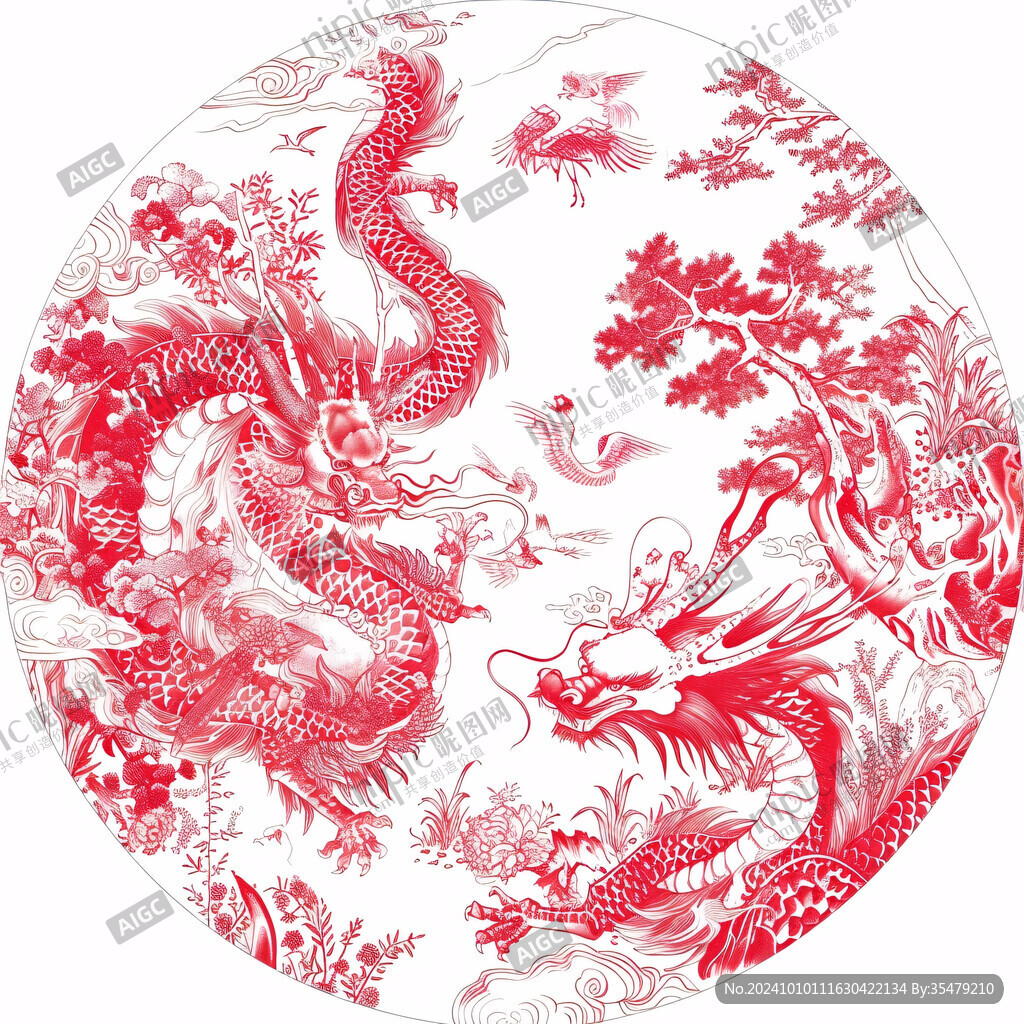 工筆畫龍鳳紋工筆畫龍