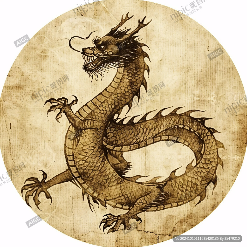 圓形龍插畫