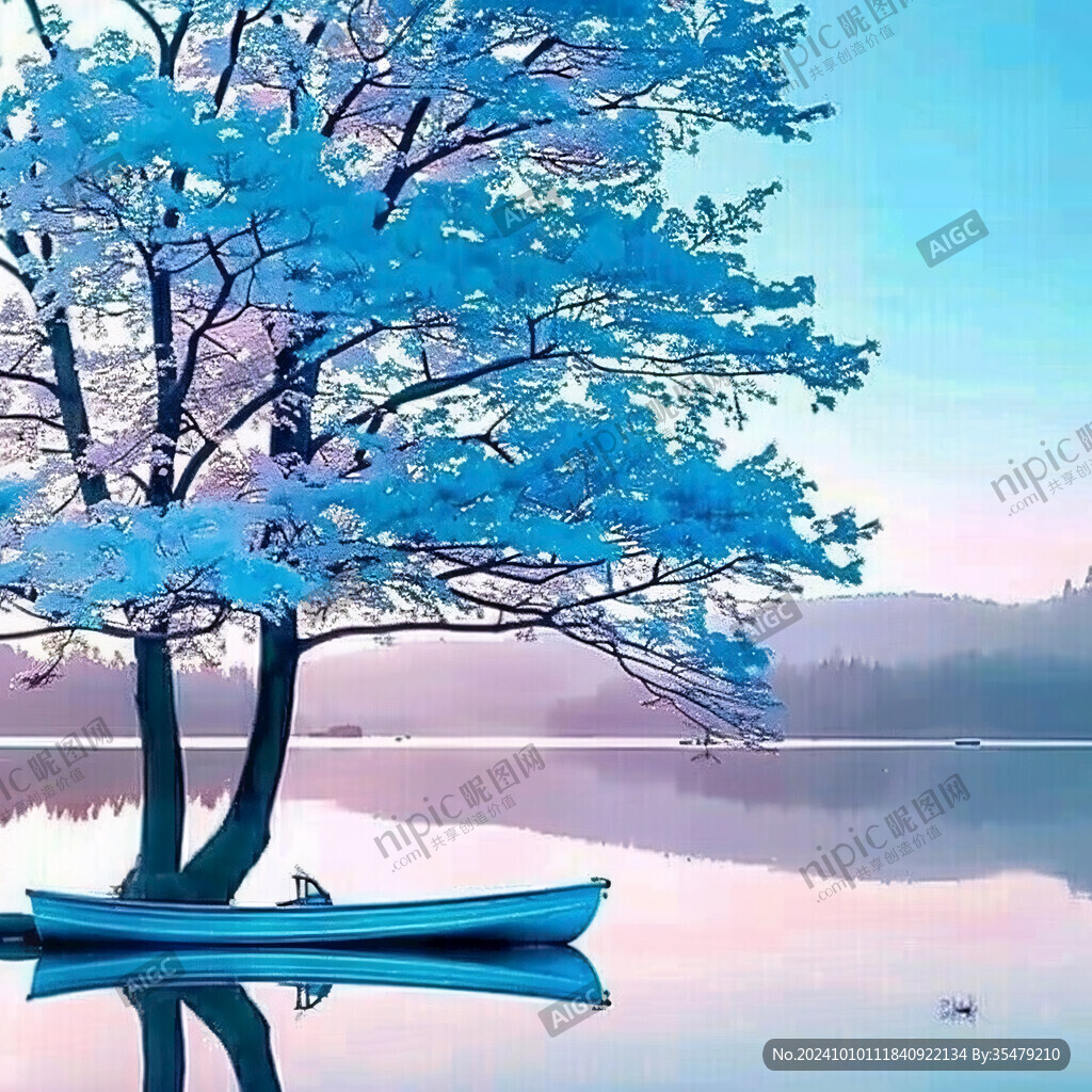 壁紙河流湖水倒影樹舟