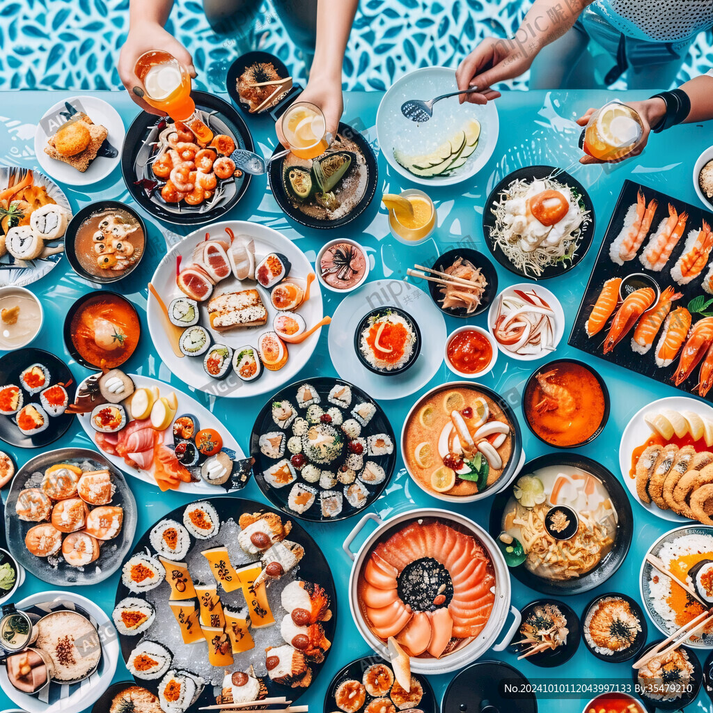 一桌海鮮美食