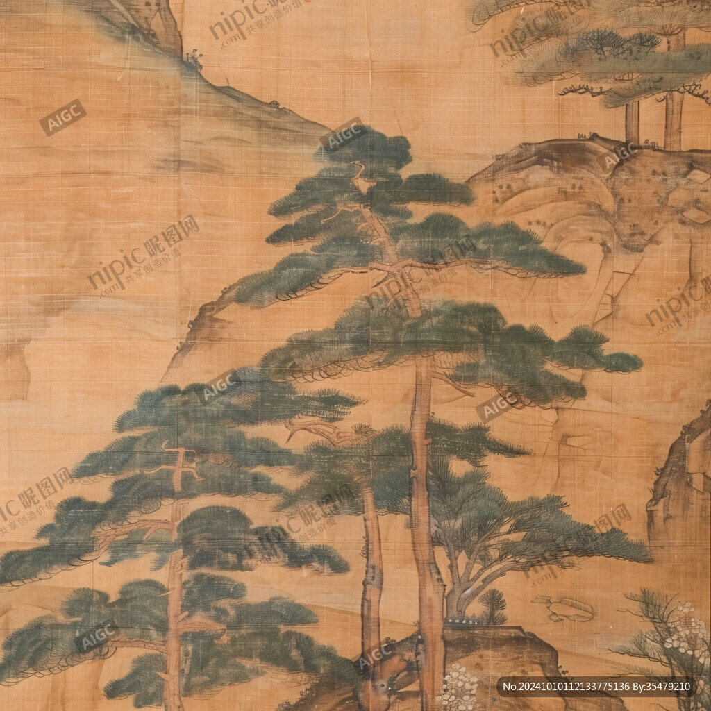工筆山水奇松