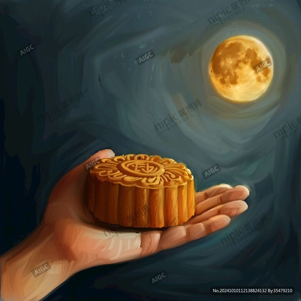 中秋月餅插畫