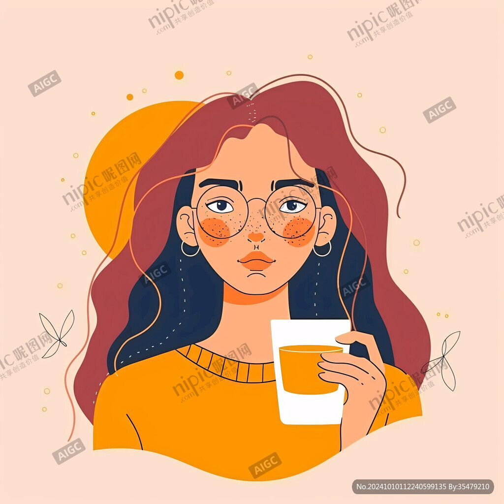手拿咖啡杯的女生