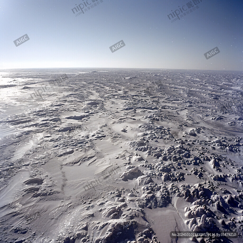 戈壁荒漠田野雪景