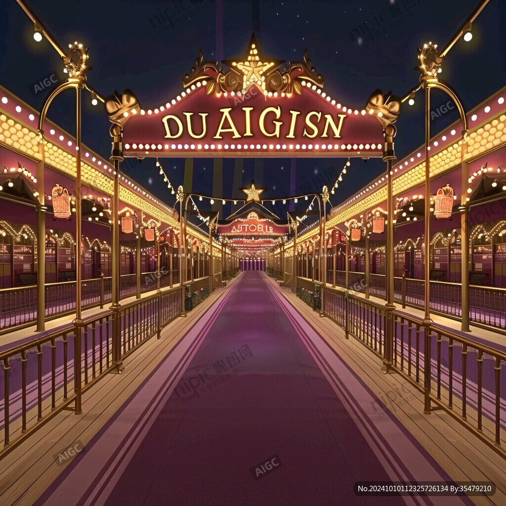 幻想粉紅宮殿插畫