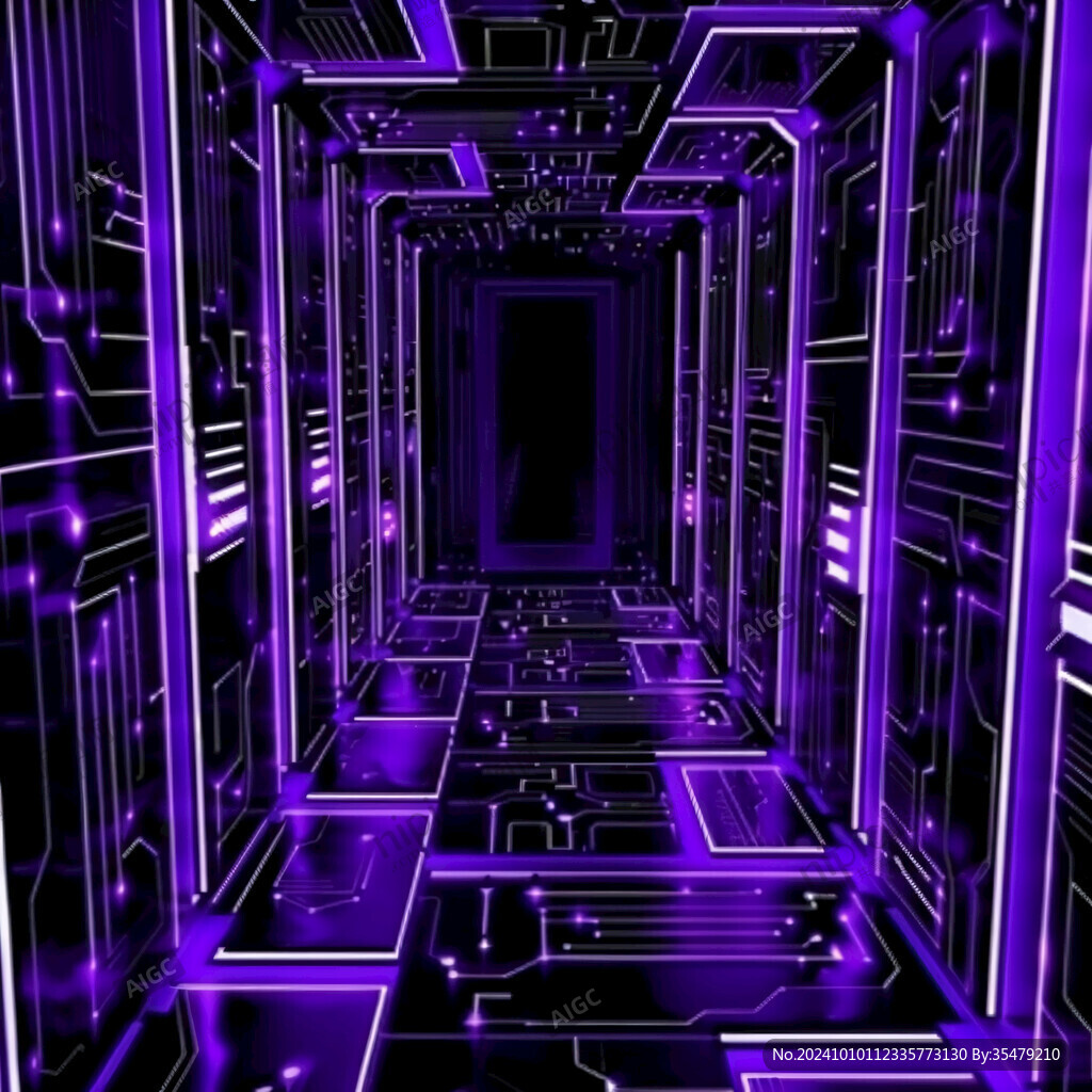 科幻燈光走廊