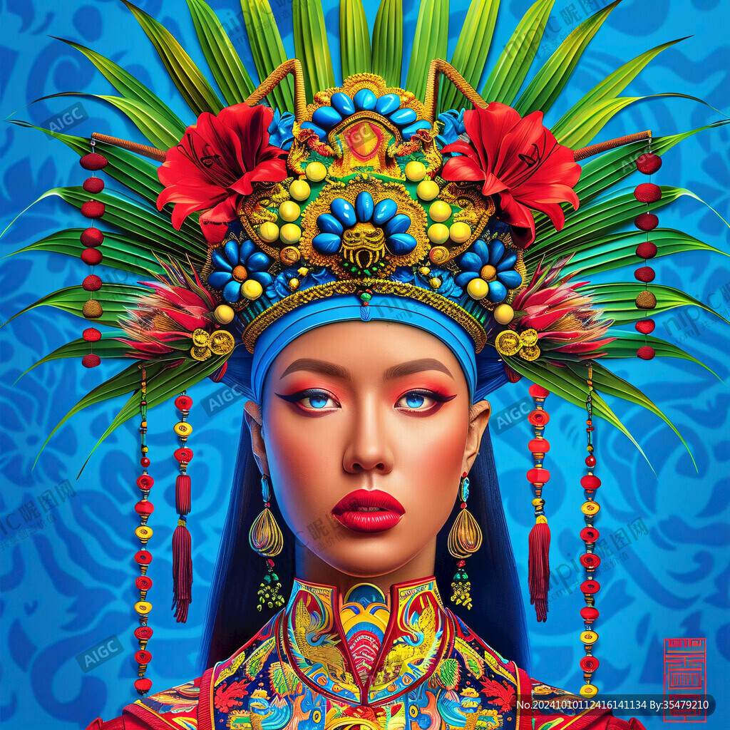 國潮美女插畫