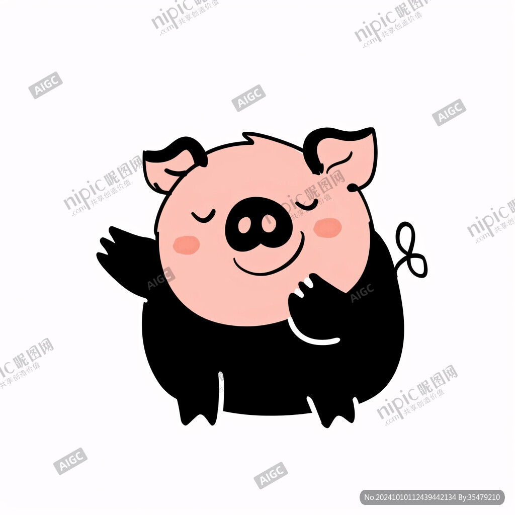 黑毛豬插畫