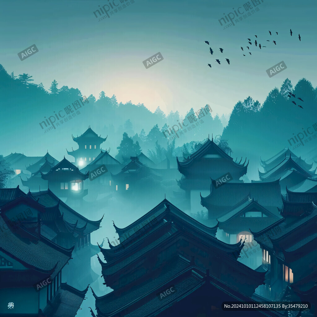 土家族城市插畫